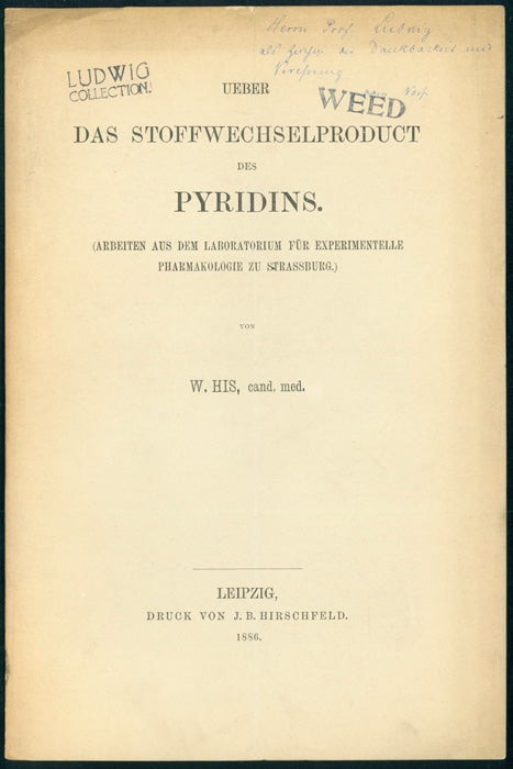 Book Id: 43155 Ueber das Stoffwechselproduct des Pyridins. Wilhelm His, Jr.