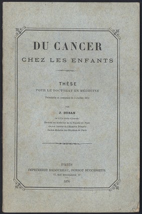 Book Id: 43170 Du cancer chez les enfants. J. Duzan