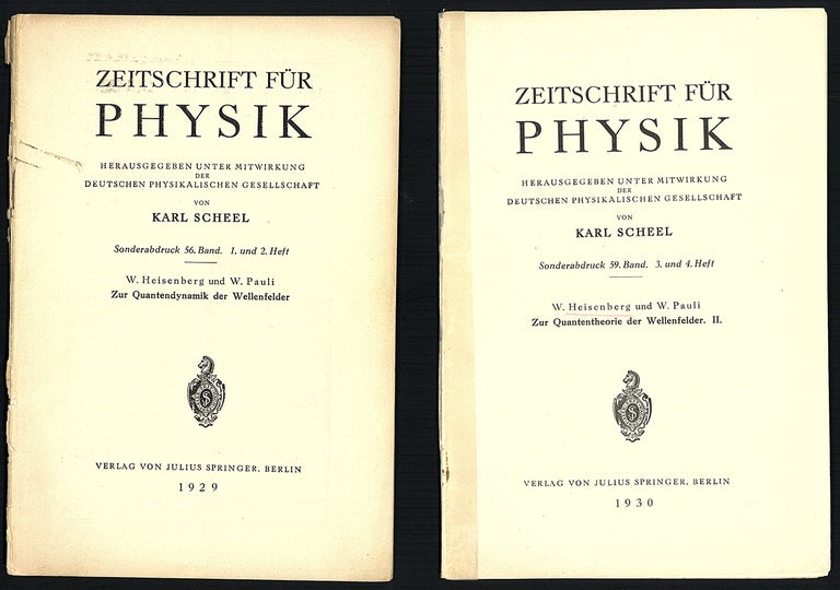 Book Id: 43254 (1) Zur Quantendynamik der Wellenfelder. 2) Zur Quantentheorie der Wellenfelder. II. Werner Heisenberg, Wolfgang Pauli.