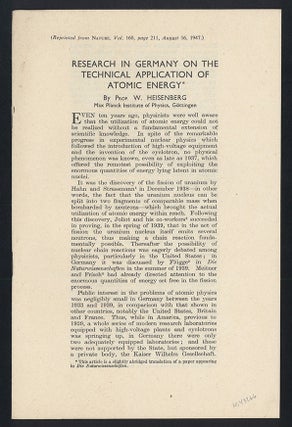 Book Id: 43266 Research in Germany on the technical application of atomic...