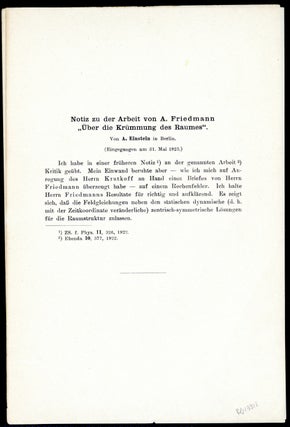 Book Id: 43318 Notiz zu der Arbeit von A. Friedmann "Über die Krümmung des...