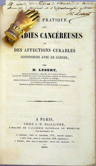 Book Id: 43421 Traite pratique des maladies cancereuses et des affections curables confondues avec le cancer. Hermann Lebert.
