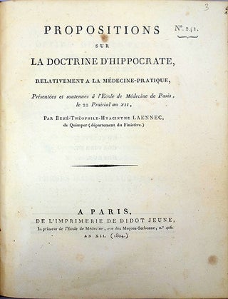Book Id: 43499 Propositions sur la doctrine d'Hippocrate, relativement a la...