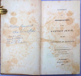 Book Id: 43594 Experiments and observations on the gastric juice. William Beaumont