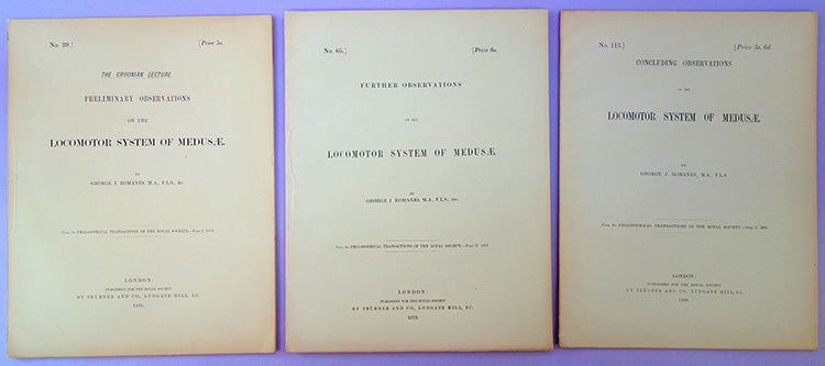 Book Id: 43676 Preliminary observations on the locomotor system of medusae. [with] Further observations on the locomotor system of medusae. [with] Concluding observations on the locomotor system of medusae. George John Romanes.