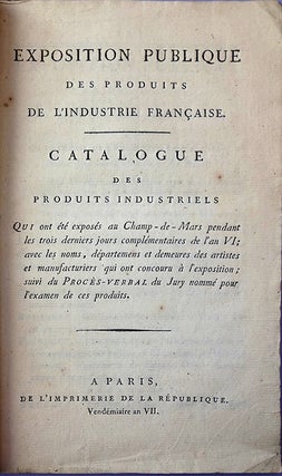 Book Id: 43772 Catalogue des produits industriels qui ont été exposés au...
