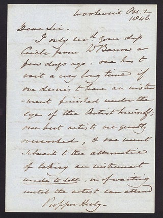 Book Id: 43804 Autograph letter signed to George W. Keely. Edward Sabine