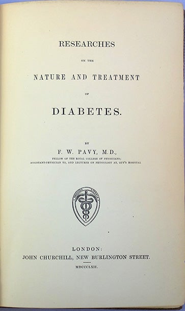 Book Id: 44039 Researches on the nature and treatment of diabetes. F. W. Pavy.
