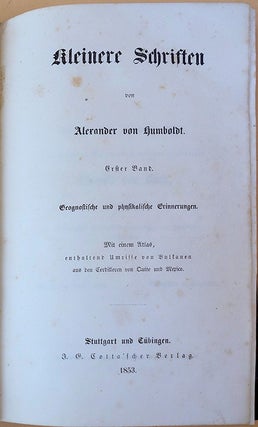 Book Id: 44238 Kleinere Schriften. Alexander von Humboldt