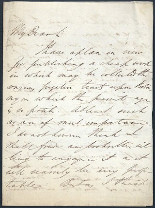 Autograph letter signed to Richard Taylor. John Lindley.