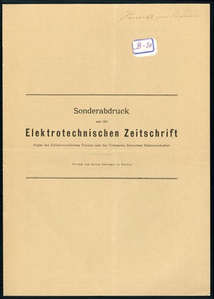 Book Id: 44400 Über die Versuche mit Bildtelegraphie zwischen München und...
