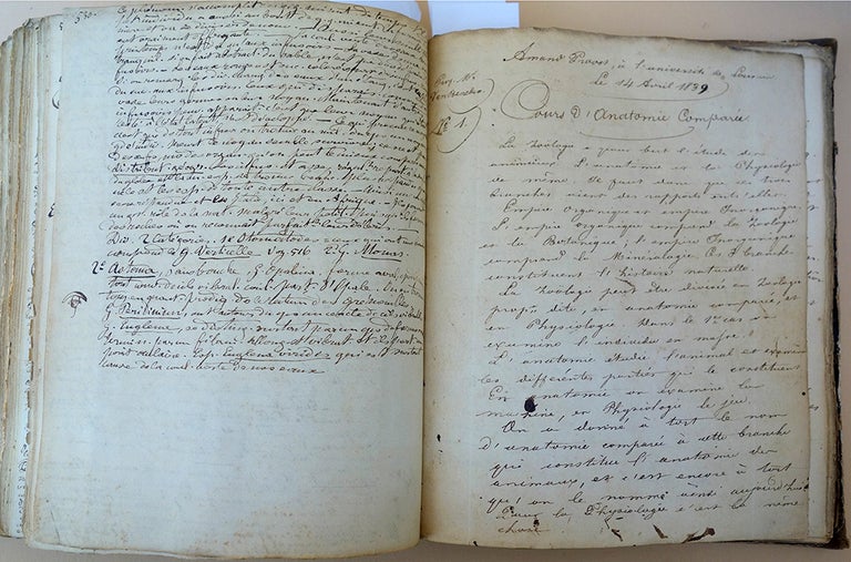Book Id: 44628 Cours de zoologie et d’anatomie comparée. Unpublished manuscript notebook in the hand of Beneden’s student Amand Proost. Pierre-Joseph van Beneden.