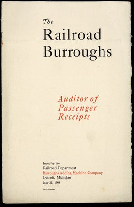 Book Id: 44647 Auditor of passenger receipts. Burroughs Adding Machine Company
