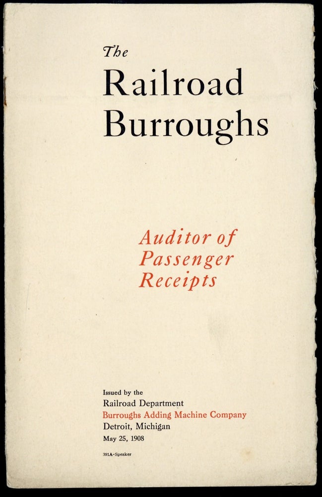 Book Id: 44647 Auditor of passenger receipts. Burroughs Adding Machine Company.