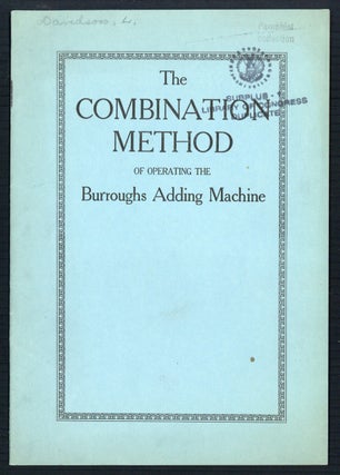 Book Id: 44650 The combination method of operating the Burroughs adding machine....