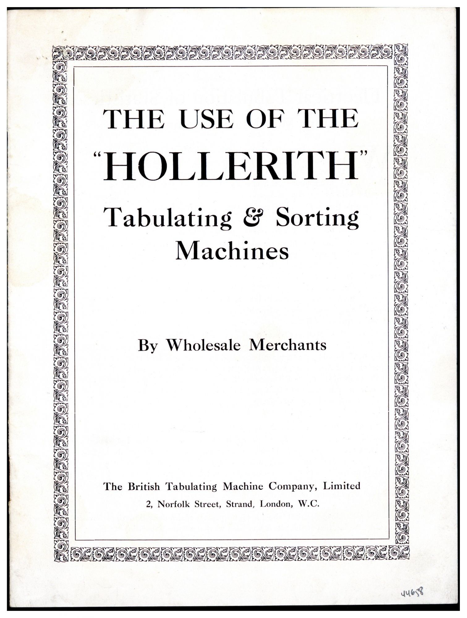 Holleriths Tabulating Machine