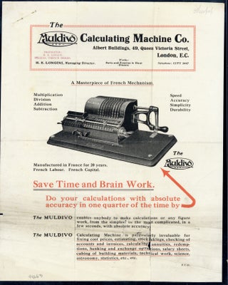 Book Id: 44663 A masterpiece of French mechanism. Muldivo Calculating Machine...