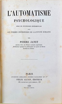 Book Id: 45065 L'automatisme psychologique. Inscribed copy. Pierre Janet