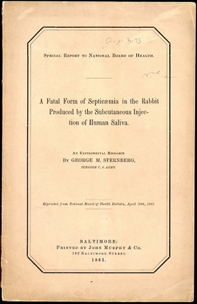 Book Id: 45142 A fatal form of septicaemia in the rabbit. Offprint. George M....