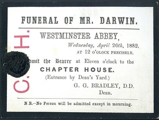 Funeral of Mr. Darwin (funeral card. Charles Darwin.