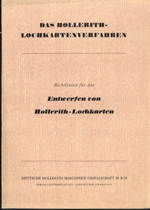 Book Id: 45193 Richtlinien für das Entwerfen von Hollerith-Lochkarten. Deutsche...