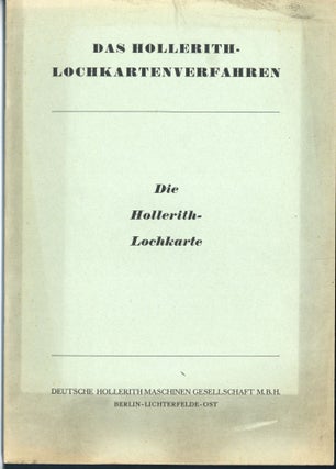 Book Id: 45267 Die Hollerith-Lochkarte. Deutsche Hollerith Maschinen Gesellschaft
