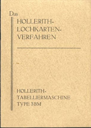 Book Id: 45268 Hollerith-Tabelliermaschine Type 3BM. Deutsche Hollerith...