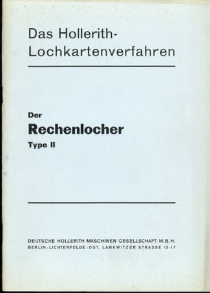 Book Id: 45270 Der Rechenlocher Type II. Deutsche Hollerith Maschinen Gesellschaft