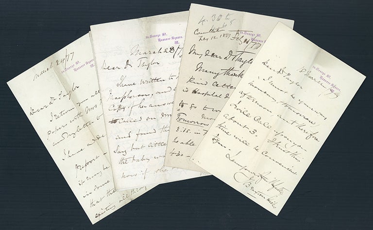 Book Id: 45514 4 Autograph letters signed to Taylor. John Braxton Hicks, Alfred Swaine Taylor.