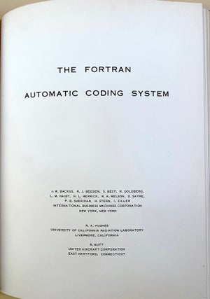 Book Id: 46117 Fortran Programmer's Manual. 8 items. John Backus