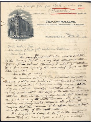 Book Id: 46172 Autograph draft of letter to Alexander Graham Bell. William T....