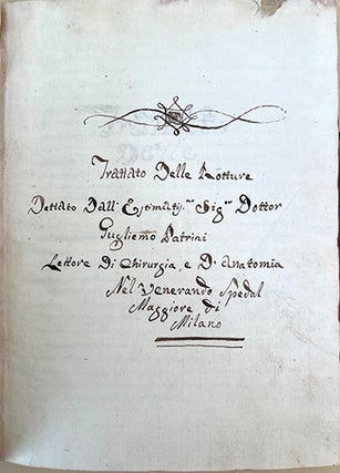 Book Id: 46321 Trattato delle rotture. Manuscript. Guglielmo Patrini