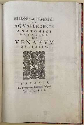 Book Id: 46468 De venarum ostiolis. Fabrici