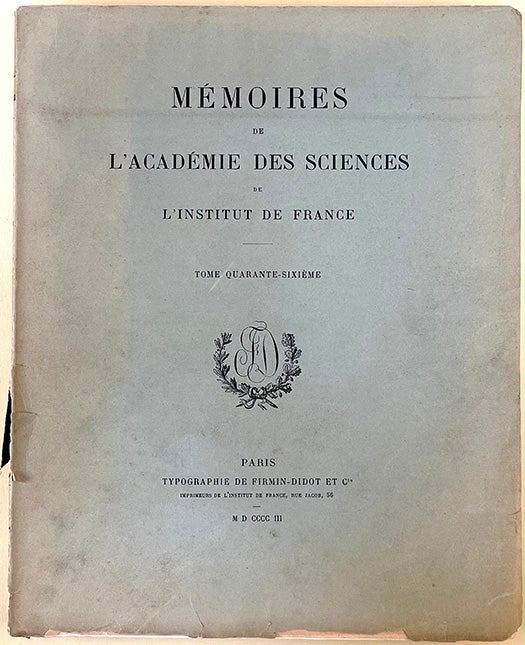 Book Id: 46480 Recherches sur une propriété nouvelle de la matière. Mémoires de l'Académie des Sciences, tome 46. Henri Becquerel.