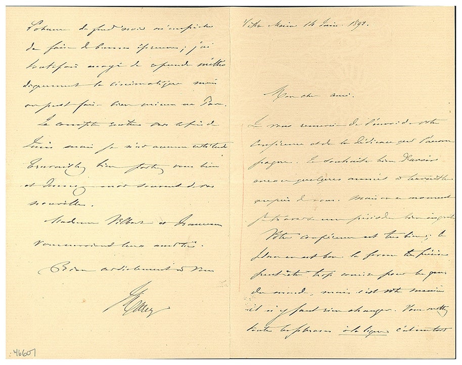 Autograph letter signed plus offprint of Nouveaux developpements de la ...