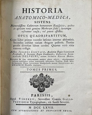 Book Id: 46652 Historia anatomico-medica, sistens numerosissima cadaverum...