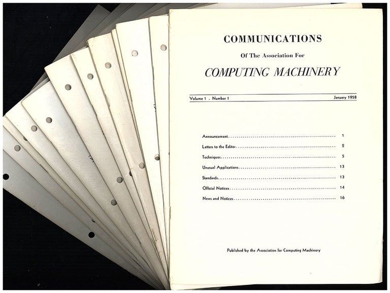 Book Id: 46709 Communicaitons... Vol. 1, nos. 1-12. Association for Computing Machinery.