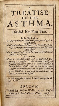 Book Id: 48860 A treatise of the asthma. Garrison-Morton.com 3166. John Floyer
