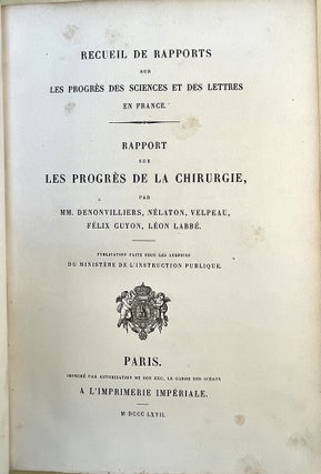 Book Id: 50761 Rapport sur les progrès de la chirurgie. P. Ricord copy....