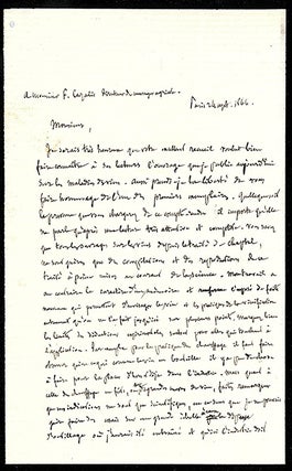 Book Id: 51125 Autograph draft letter on pasteurization to Frédéric Cazalis....