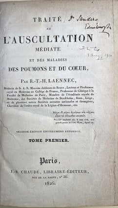 Book Id: 51403 Traité de l'auscultation médiate ou traité diagnostic des...