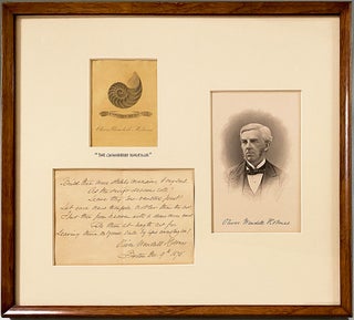 Book Id: 51504 The chambered nautilus. Autograph manuscript signed of an excerpt...
