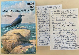 Book Id: 51634 Birds of the Maltese archipelago + autograph letter signed. David...