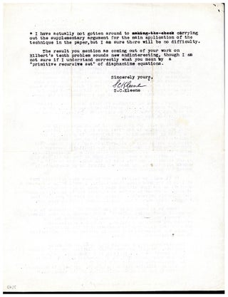 Autograph letter signed to Martin Davis