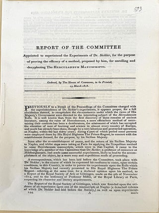 Book Id: 51738 Report of the committee appointed to superintend the experiments...