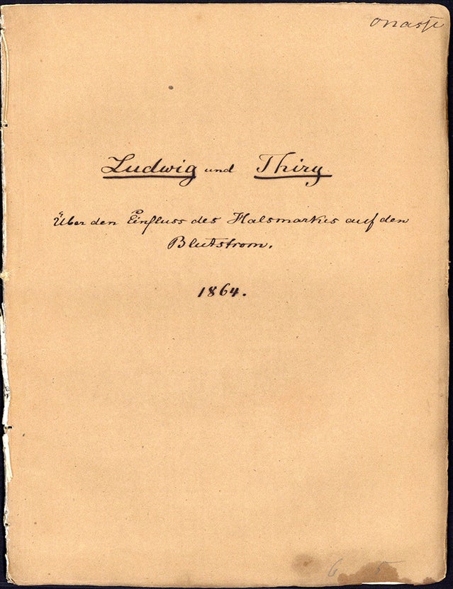 Book Id: 51899 &Uuml;ber den Einfluss des Halsmarkes auf den Blutstrom. Offprint. Carl Ludwig, L. Thiry.