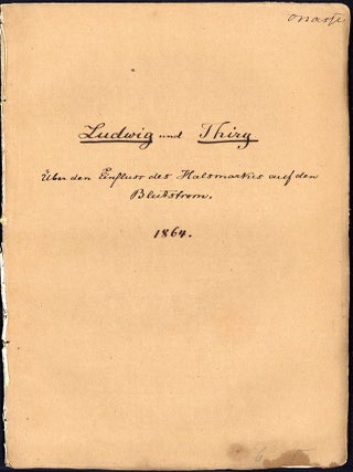 &Uuml;ber den Einfluss des Halsmarkes auf den Blutstrom. Offprint. Carl Ludwig, L. Thiry.