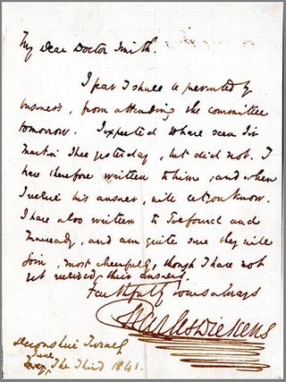 Autograph letter signed and carte-de-visite photo (dated 1867. Charles Dickens.